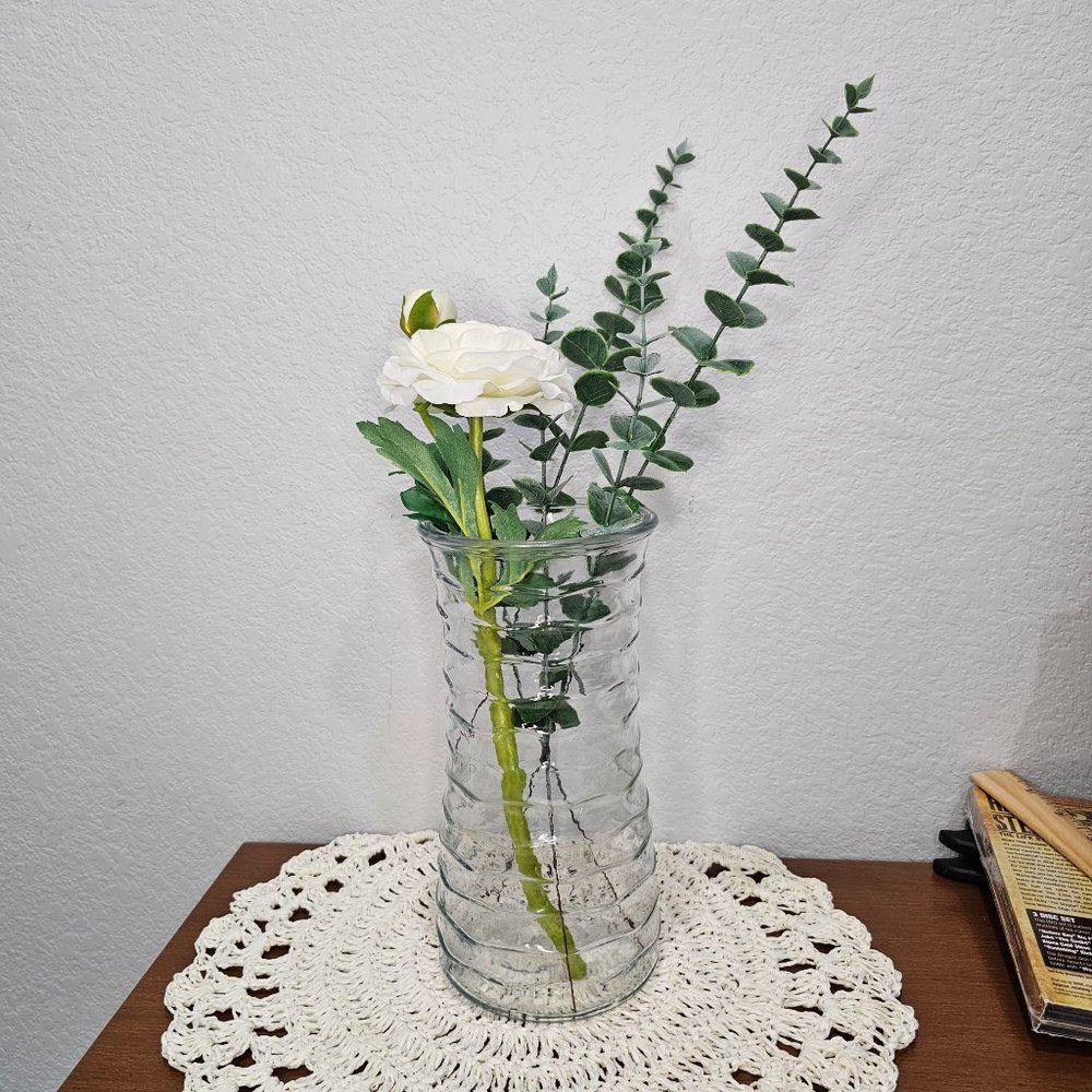 Heavy‎ Clear Vase 10 inches tall